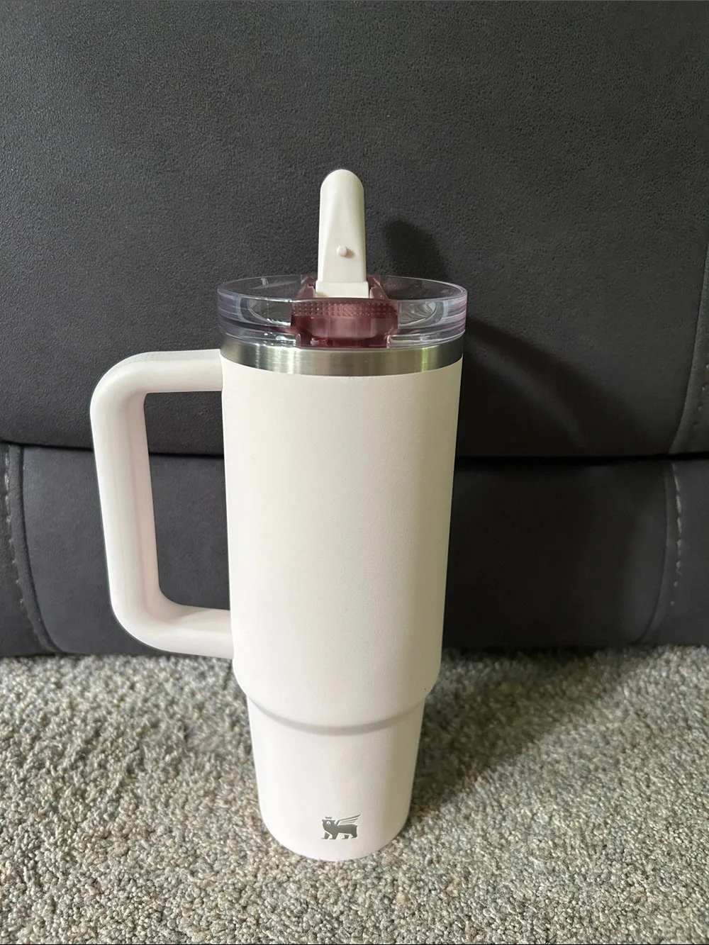 30 oz Stanley pink/Cream Travel Tumbler with Pink Lid Accent - Picture 3 of 6